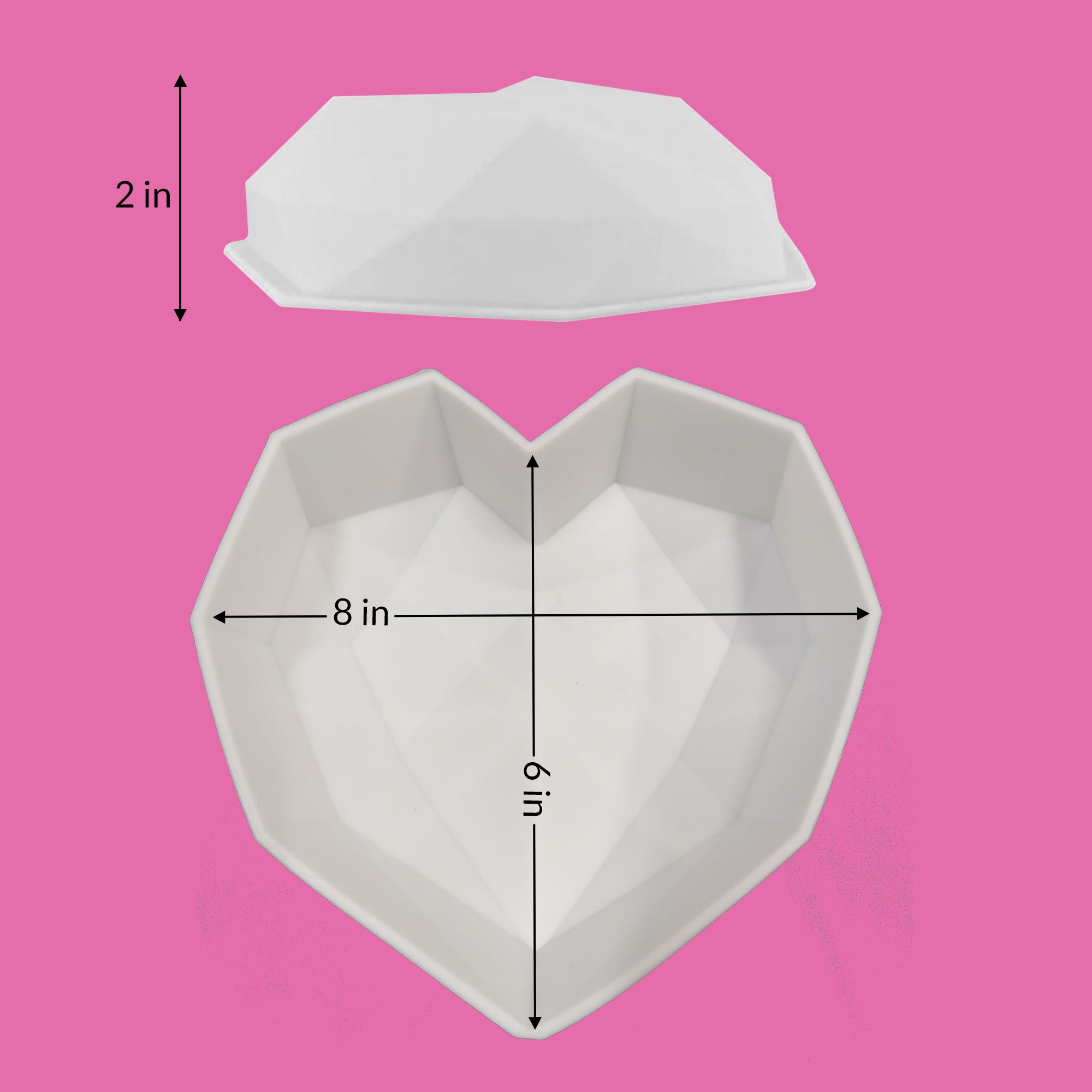 3D Breakable Diamond Heart Mold - Cocoa Bomb Shop