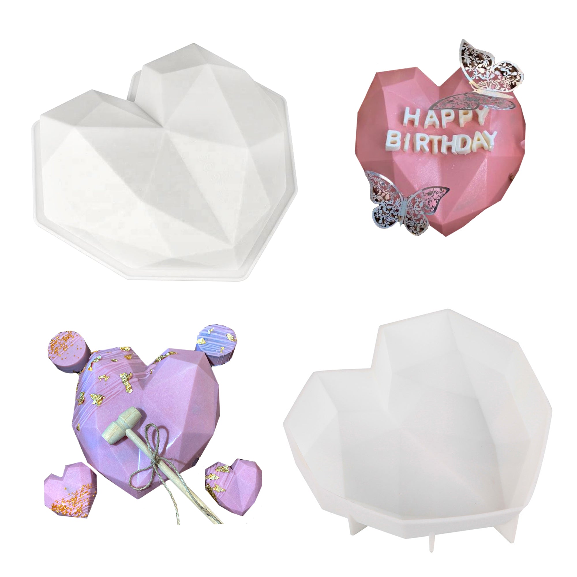 3D Breakable Diamond Heart Mold - Cocoa Bomb Shop